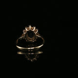 Royal Blue Sapphire and Diamond Halo Cocktail Ring in Yellow Gold