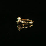 Yellow Gold Emerald Bypass Cocktail Ring