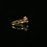 Yellow Gold Emerald Bypass Cocktail Ring
