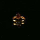 Red Ruby Floral Halo Cocktail Ring in Yellow Gold