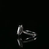 White Gold Emerald-Cut Diamond Halo Engagement Ring