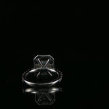 White Gold Emerald-Cut Diamond Halo Engagement Ring