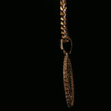 Yellow Gold 50 Pesos Coin Pendant Necklace with Diamond Halo