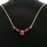 Yellow Gold Pear-Cut Ruby Chevron Chain Necklace