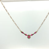 Pear-Cut Ruby Necklace in Yellow Gold