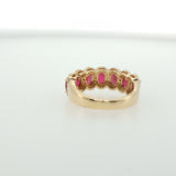 Yellow Gold Oval Ruby Scalloped Eternity Ring