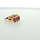 Yellow Gold Oval Ruby Scalloped Eternity Ring