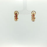 Oval Ruby Drop Earrings in Yellow Gold