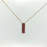 Five-Stone Ruby Journey Pendant Necklace in Rose Gold