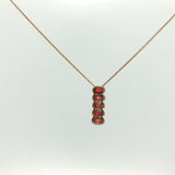 Five-Stone Ruby Journey Pendant Necklace in Rose Gold
