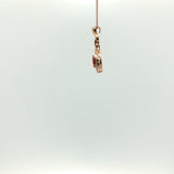 Pigeon Blood Ruby Halo Charm Necklace in Rose Gold