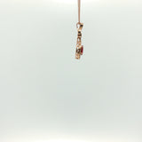 Pigeon Blood Ruby Halo Charm Necklace in Rose Gold