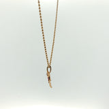 Open Heart Ruby Charm Necklace in Yellow Gold