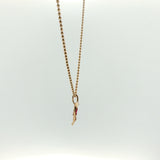 Open Heart Ruby Charm Necklace in Yellow Gold
