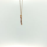 Yellow Gold Open Heart Necklace with Marquise Red Rubies