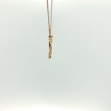 Yellow Gold Open Heart Necklace with Marquise Red Rubies