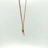 Yellow Gold Open Heart Pendant Necklace with Red Ruby