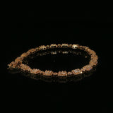 Rose Gold Diamond Cluster Tennis Bracelet