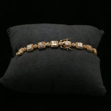 Diamond Square Cluster Tennis Bracelet in Yellow Gold