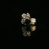 Yellow Gold Deep Blue Sapphire Cocktail Ring