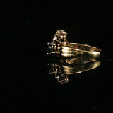 Yellow Gold Deep Blue Sapphire Cocktail Ring