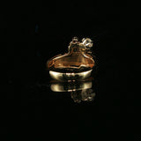 Yellow Gold Deep Blue Sapphire Cocktail Ring