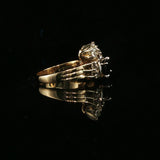 Yellow Gold Deep Blue Sapphire Cocktail Ring