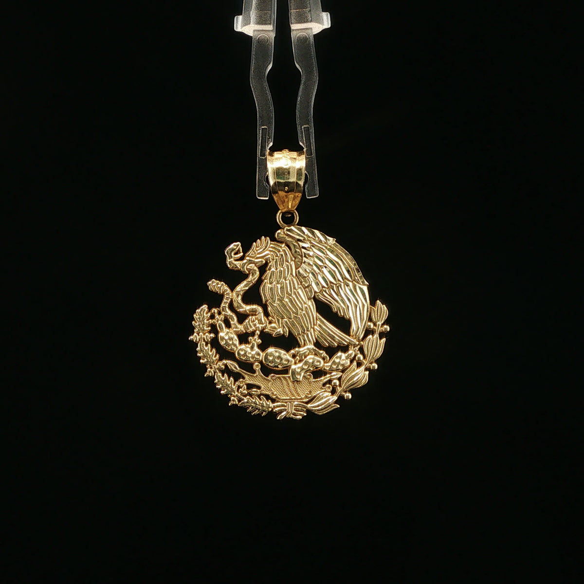 Mexican Coat of Arms Pendant in Yellow Gold