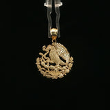 Mexican Coat of Arms Pendant in Yellow Gold