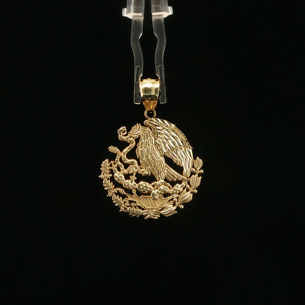 Mexican Coat of Arms Pendant in Yellow Gold