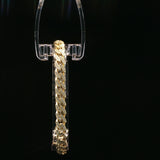 Diamond-Encrusted Yellow Gold Cuban Link Bracelet