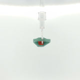 Teal Non-Metal Signet Ring with Rectangular Red Garnet