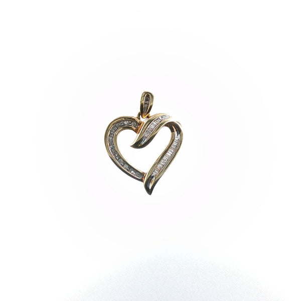 Diamond Heart Pendant in Yellow Gold