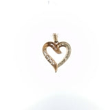 Diamond Heart Pendant in Yellow Gold