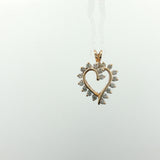 Diamond Open Heart Pendant in Yellow Gold