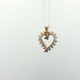 Diamond Open Heart Pendant in Yellow Gold
