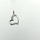 White Gold Diamond Accent Open Heart Pendant