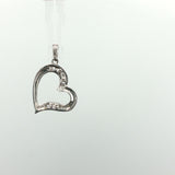 White Gold Diamond Accent Open Heart Pendant