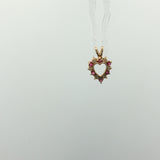 Ruby Open Heart Pendant in Yellow Gold