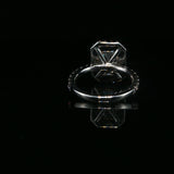 Emerald Cut Diamond Halo Engagement Ring in White Gold
