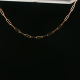 Elongated Link Paperclip Chain Necklace in Rose Gold
