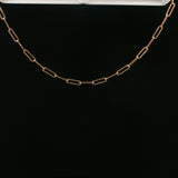 Elongated Link Paperclip Chain Necklace in Rose Gold