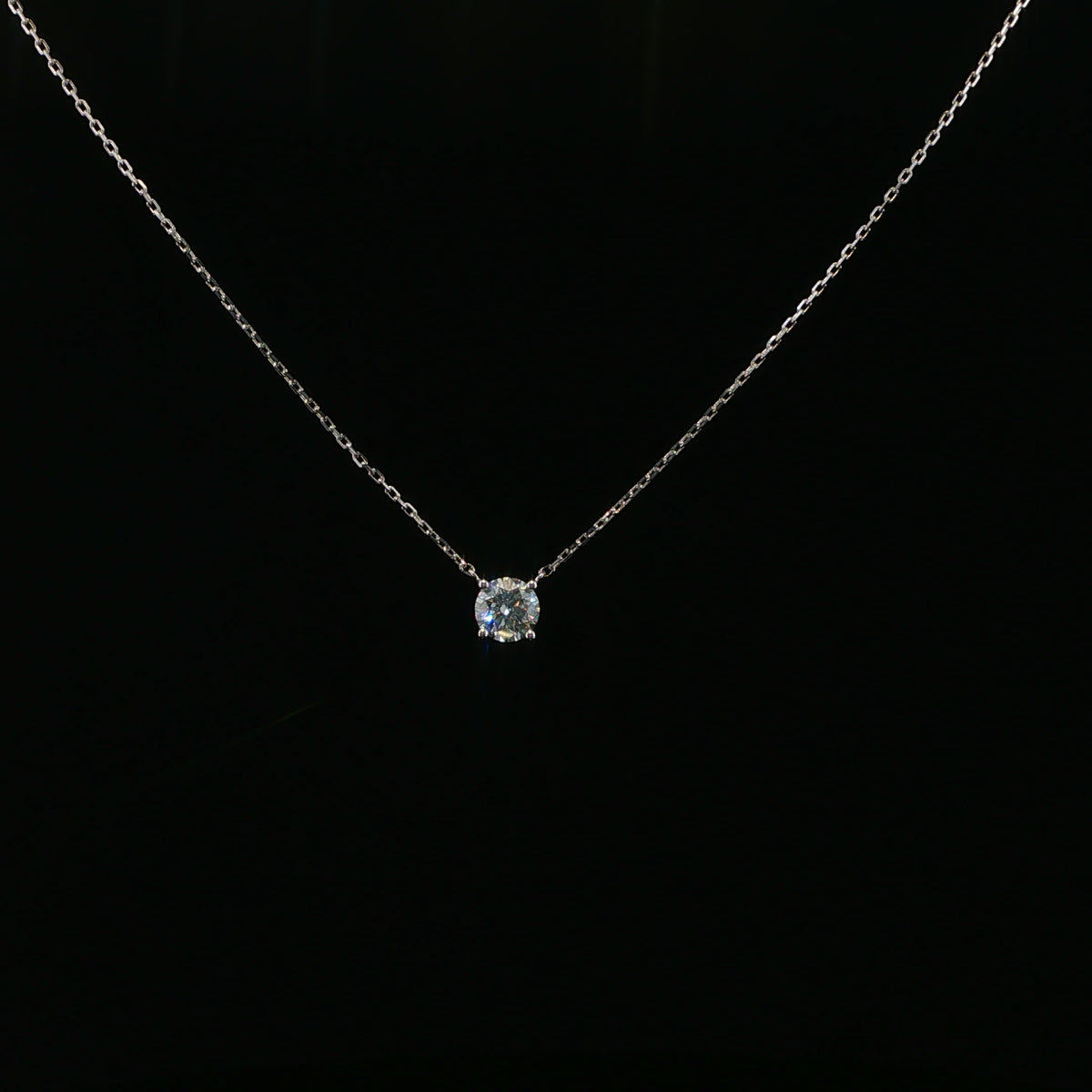 White Gold Diamond Solitaire Necklace