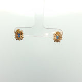 Royal Blue Sapphire Cluster Earrings in Yellow Gold