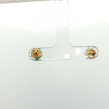 Round Emerald Four-Prong Stud Earrings in Yellow Gold