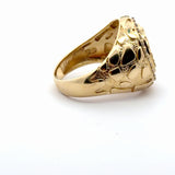 Yellow Gold Mexican Coat of Arms Diamond Signet Ring