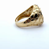 Yellow Gold Mexican Coat of Arms Diamond Signet Ring