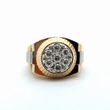Yellow Gold Multistone Ring with Brilliant Cut Diamonds