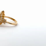 Yellow Gold Emerald Cabochon Multistone Ring
