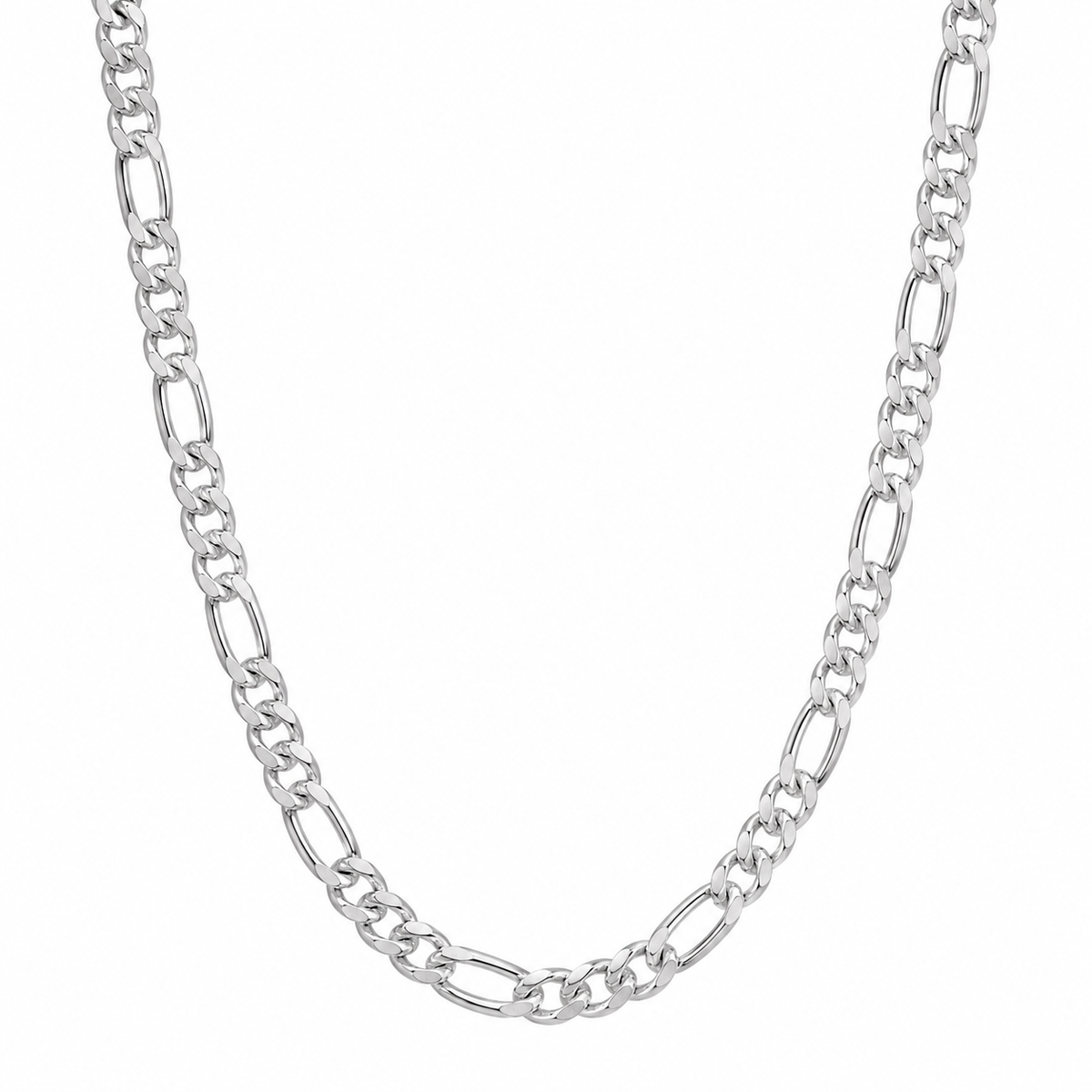 Sterling silver figaro chain hanging view